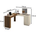 Ver imagem 3 de Escrivaninha Penteadeira De Canto 3003023 Freijo Off White MBL
