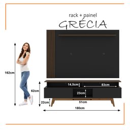 Rack com Painel Ripado para Tv até 70 Polegadas 2 Gavetas Grécia 180cm - 2