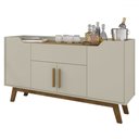 Ver imagem 1 de Balcão Buffet Ferentino 4 Portas 1 Gaveta Off White/cinamomo - Pnr Móveis
