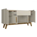 Ver imagem 3 de Balcão Buffet Ferentino 4 Portas 1 Gaveta Off White/cinamomo - Pnr Móveis