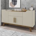 Ver imagem 2 de Balcão Buffet Ferentino 4 Portas 1 Gaveta Off White/cinamomo - Pnr Móveis