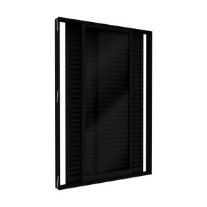 Porta Balcão de Alumínio de Correr Lateral 3 Folhas Móveis 215x160cm Lucasa Ideale