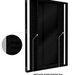 Porta Balcão de Alumínio de Correr Lateral 3 Folhas Móveis 215x160cm Lucasa Ideale - 7