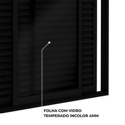 Porta Balcão de Alumínio de Correr Lateral 3 Folhas Móveis 215x160cm Lucasa Ideale - 3
