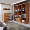 Ver imagem 2 de Guarda-roupa Casal Aurora 6 Portas 2 Gavetas com Cômoda 1 Portas 5 Gavetas Cinamomo - Panorama Móvei