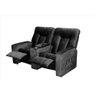 Poltrona Do Papai Reclinável Dupla Jetta - Preto Corino - 4