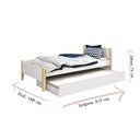Ver imagem 2 de Cama Solteiro com Auxiliar Simba Branco Acetinado com Pés Natural – Reller