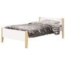 Ver imagem 3 de Cama Solteiro com Auxiliar Simba Branco Acetinado com Pés Natural – Reller
