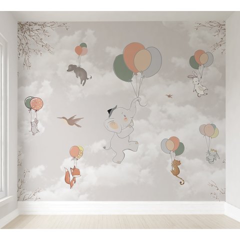 Papel de parede infantil balãozinha menina para quarto de bebê M² PP40