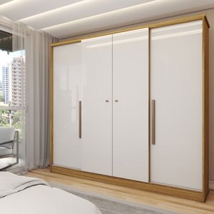 Guarda-roupa Solteiro Adam 4 Portas 2 Gavetas Marrocos/off White - Panorama Móveis