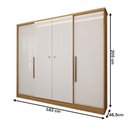 Ver imagem 4 de Guarda-roupa Solteiro Adam 4 Portas 2 Gavetas Marrocos/off White - Panorama Móveis