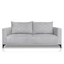 Ver imagem 3 de Sofá Living 2 Lugares com Pés de Ferro Almofadas Soltas 200cm Neso Bouclê Cinza