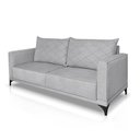 Ver imagem 6 de Sofá Living 2 Lugares com Pés de Ferro Almofadas Soltas 200cm Neso Bouclê Cinza