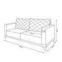 Ver imagem 7 de Sofá Living 2 Lugares com Pés de Ferro Almofadas Soltas 200cm Neso Bouclê Cinza