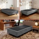 Ver imagem 3 de Base Cama Box Solteiro Otto Suede Cinza para Colchão 188x88x39cm Dobrável Reforçada - Arkell