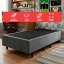 Ver imagem 4 de Base Cama Box Solteiro Otto Suede Cinza para Colchão 188x88x39cm Dobrável Reforçada - Arkell