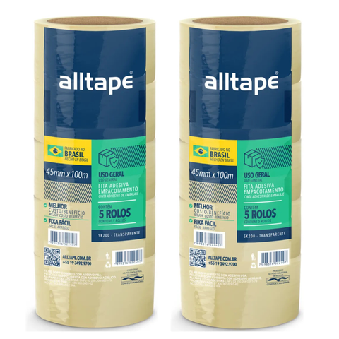 Kit 10 Fitas Adesivas 45mm X 100m Alltape