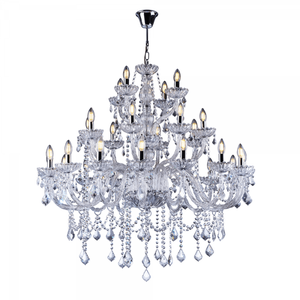 Lustre Candelabro Cristal Legítimo Maria Tereza Nice 28 Lâmpadas E14 Cristal Transparente