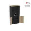 Ver imagem 7 de Armário Misto para Escritório 2 Portas com Prateleiras Linha PE40 AM1600PE40 Branco/Preto/Noce Marro