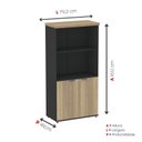 Ver imagem 4 de Armário Misto para Escritório 2 Portas com Prateleiras Linha PE40 AM1600PE40 Branco/Preto/Noce Marro