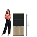 Ver imagem 5 de Armário Misto para Escritório 2 Portas com Prateleiras Linha PE40 AM1600PE40 Branco/Preto/Noce Marro