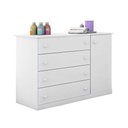 Ver imagem 4 de Dormitório Infantil Helena 5 Portas 6 Gavetas em MDP e MDF 147cm Branco Phoenix Baby