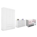Ver imagem 1 de Dormitório Infantil Helena 5 Portas 6 Gavetas em MDP e MDF 147cm Branco Phoenix Baby