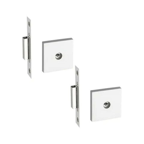 Fechadura Trava de Segurança Tetra Dupla Auxiliar Pado Quadrada Inox Polido