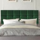 Ver imagem 1 de Painel Estofado Luxo Espanha 140cm Casal para Cama Box Suede Verde Musgo - Gat Magazine