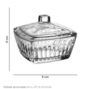 Ver mais imagens de Potiche Decorativo de Cristal Transparente 6x8x8cm Tampa Enfeite Sala Mesa