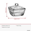 Ver imagem 6 de Potiche Decorativo de Cristal Transparente 6x8x8cm Tampa Enfeite Sala Mesa
