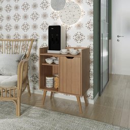 Balcão Cozinha Retrô com 1 Porta e Prateleiras Multimóveis CR20100 Amêndoa - 2