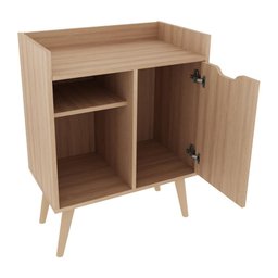 Balcão Cozinha Retrô com 1 Porta e Prateleiras Multimóveis CR20100 Amêndoa - 4