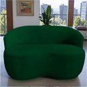 Ver imagem 1 de Namoradeira Decorativa Beatriz Orgânica Bouclé Verde