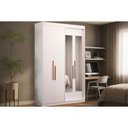 Ver imagem 1 de Guarda Roupa Solteiro 4 Portas (2 C/ Espelho) e 2 Gavetas Ph 1805 Branco - Herval