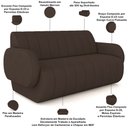 Ver imagem 4 de Sofá 2 Lugares Sala Living Orgânico 168cm Fávara K01 Veludo Marrom - Lyam Decor