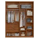 Ver imagem 3 de Guarda Roupa Casal Attore 4 Portas + 2 Espelhos - Demobile:nogueira Touch /nude Prime Tx