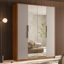 Ver imagem 1 de Guarda Roupa Casal Attore 4 Portas + 2 Espelhos - Demobile:nogueira Touch /nude Prime Tx