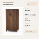 Ver imagem 4 de Sapateira Slim 2 Portas com Prateleiras Café Formimóveis