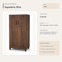 Ver imagem 5 de Sapateira Slim 2 Portas com Prateleiras Café Formimóveis