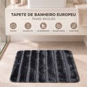 Ver imagem 5 de Tapete Piso de Banheiro Europeu 1 Peça Antiderrapante Macio Fácil de Lavar Preto