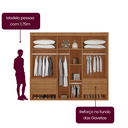 Ver imagem 6 de Guarda-Roupa 100% MDF 6 Portas 6 Gavetas Istambul Off White/Marromle