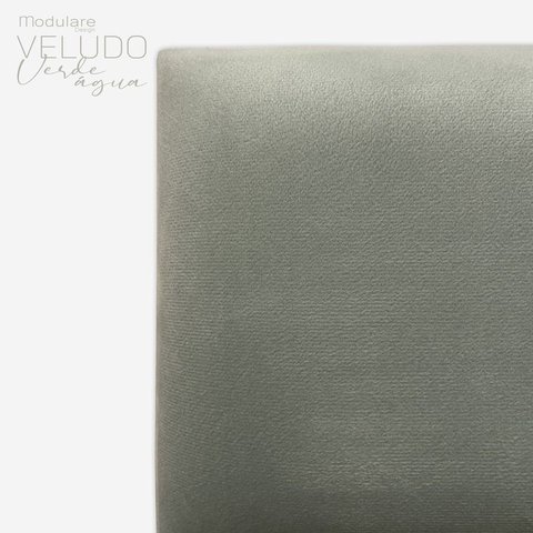 Cabeceira Pétala 120cm para Cama de Solteiro:veludo Verde Água