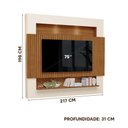 Ver imagem 4 de Painel Suspenso Ripado Tv até 75 Polegadas 217cm Freijó Off White Milão Luapa Móveis