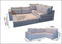 Ver imagem 4 de Sofá de Canto Sfc_mm 09 com Mola Ensacada que Se Transforma em Sofá Cama de Casal Resistente e Confo