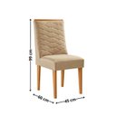 Ver imagem 4 de Conjunto Sala de Jantar Mesa Tampo MDF 6 Cadeiras Sakura Marrom/Marromle/Off White