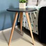 Mesa Lateral de Canto Apoio Redonda Pé Palito Vintage 44 Cm Preto - 4