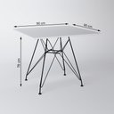 Ver imagem 3 de Mesa De Jantar Quadrada Branca 90Cm Com 4 Cadeiras Brancas Base Ferro Preto Cor: Preto