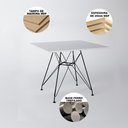Ver imagem 5 de Mesa De Jantar Quadrada Branca 90Cm Com 4 Cadeiras Brancas Base Ferro Preto Cor: Preto