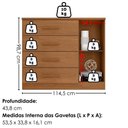 Ver imagem 3 de Comoda 4 Gavetas 1 Porta Novage 115 cm Cinamomo Zanz